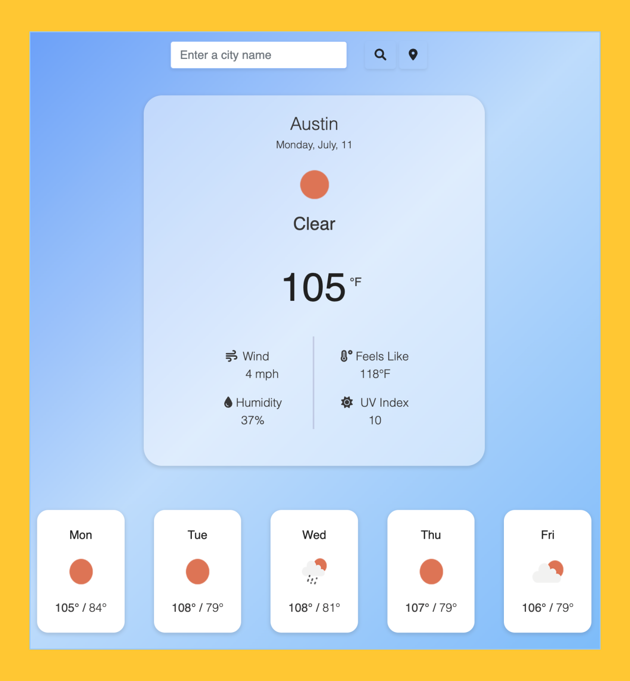 Weather App Preview